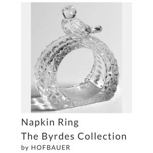 (4) Hofbauer The Byrdes Crystal Napkin Rings